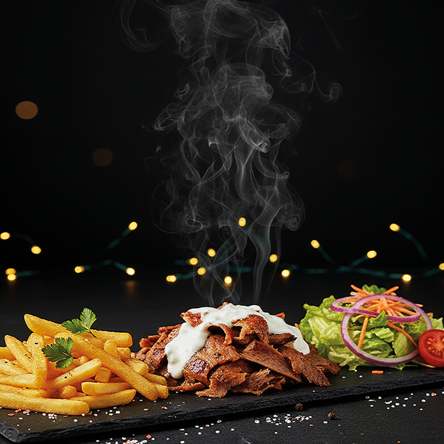 Q´bab Teller vom Fein Kalbsteak mit Pute