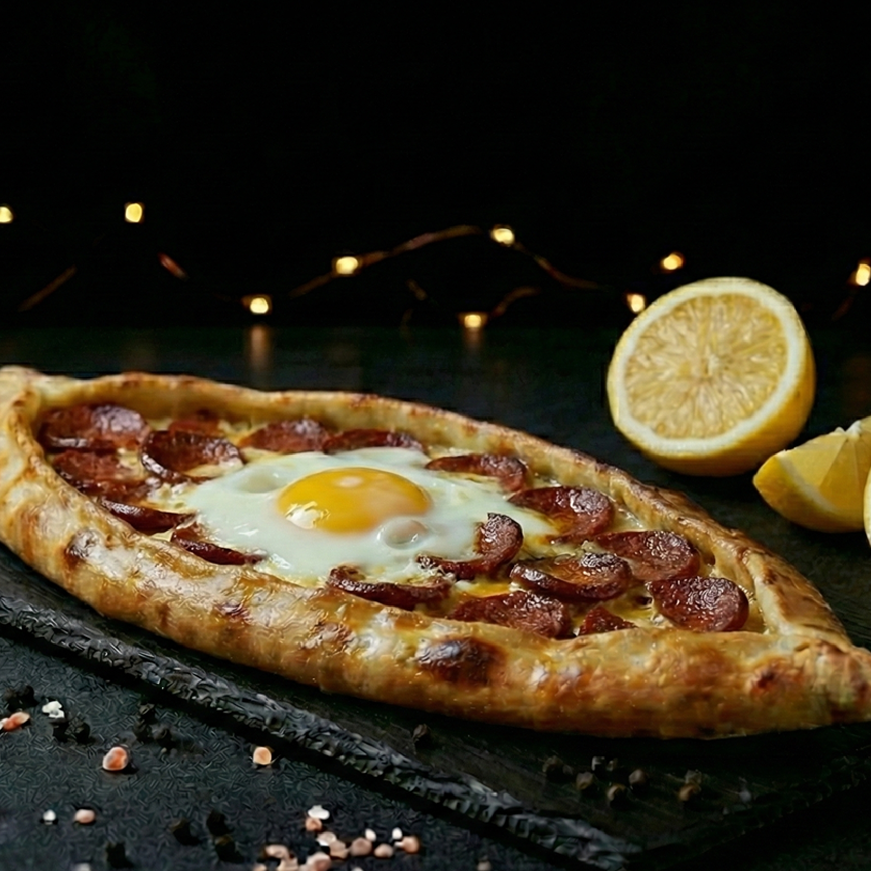 Q-bab Pide mit Ei und Sucuk